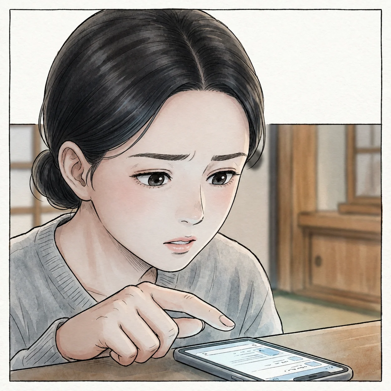 申し込み画面の前で 指が止まり不安がよぎる