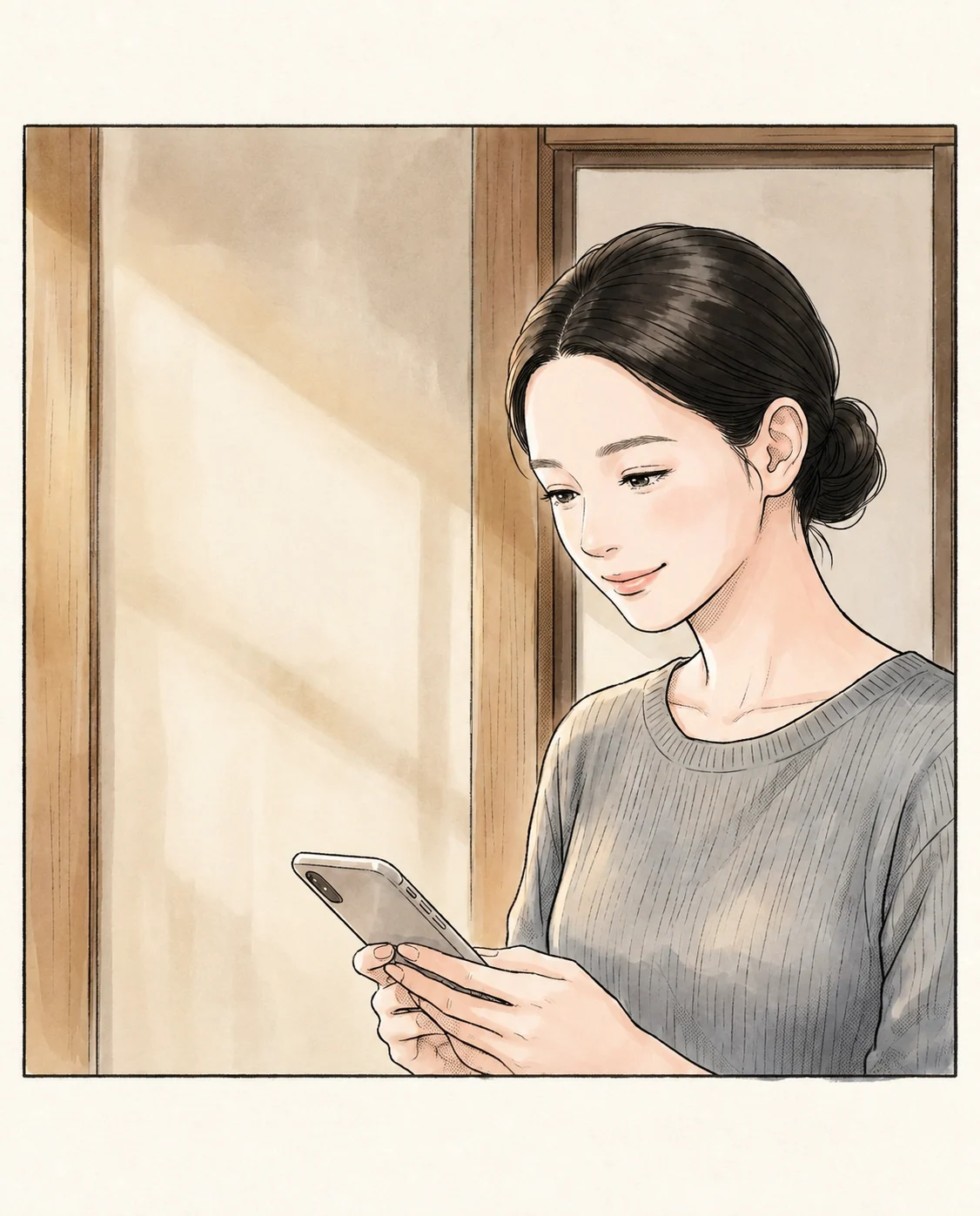 まず仕事内容を知ろうと 少し安心してスマートフォンを手にする